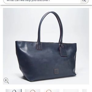 dooney and bourke leather navy tote